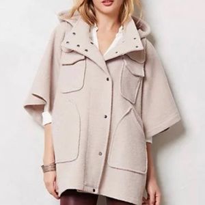 Anthropologie Leifnotes Hooded Wool Cape